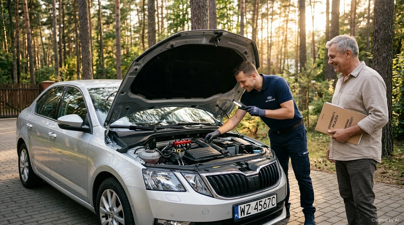 Wycena auta z instalacją LPG w Warszawie Wawrze na podjeździe klienta.